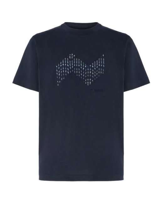 Missoni Blue Embroidered-Detail T-Shirt for men