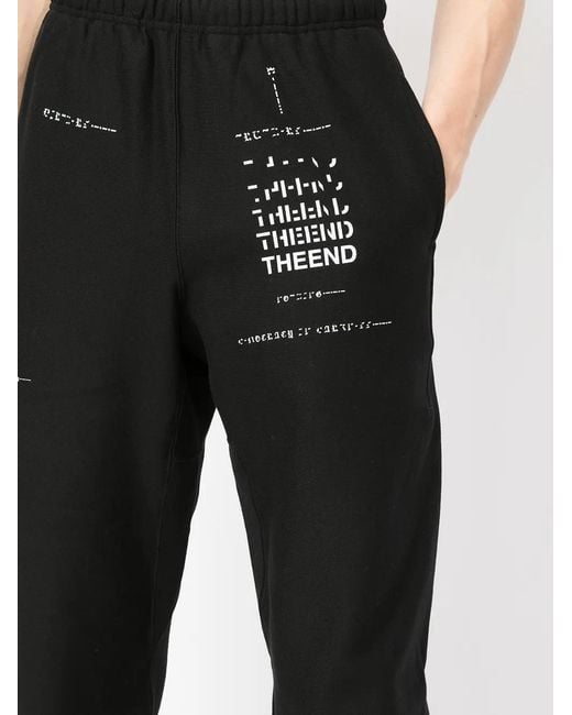 TAKAHIROMIYASHITA The Soloist Black Slogan-Print Track Pants for men
