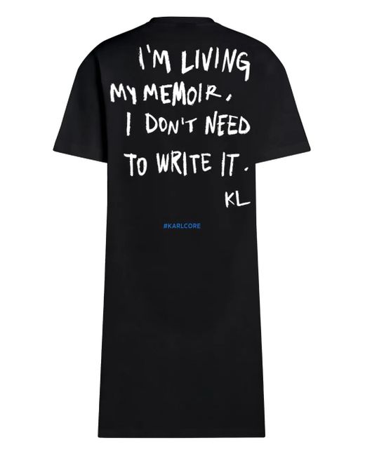 Karl Lagerfeld Black Logo-Print Midi Dress
