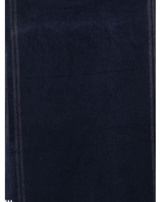Brunello Cucinelli Blue Striped Fringed Scarf for men