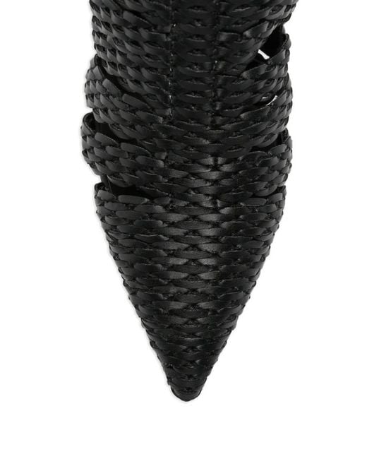 Casadei Black Julia Avenida Pointed-Toe Ankle Boots