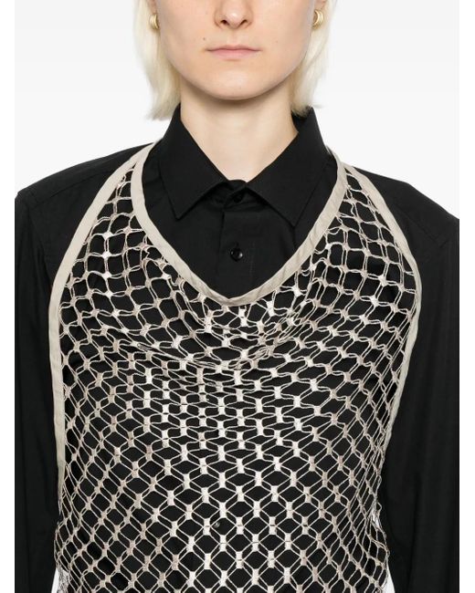 Lemaire White Fishnet Halter Top