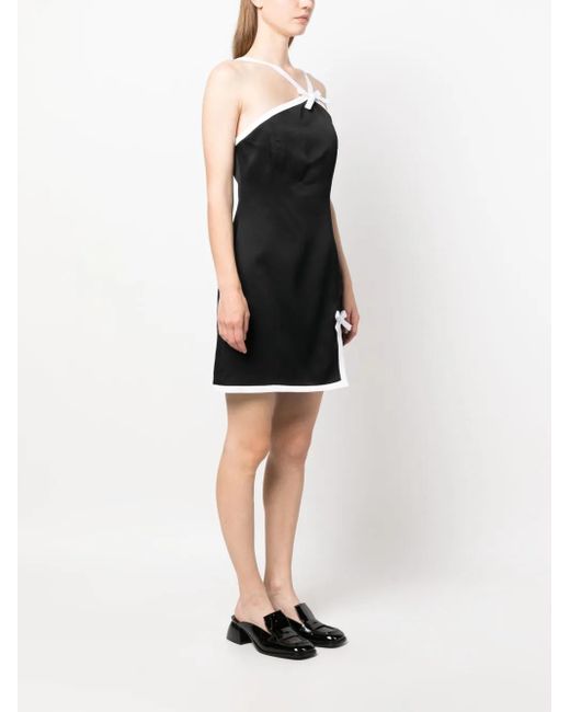 MSGM Black Contrast-Trim Minidress