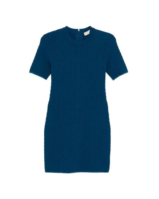 Michael Kors Blue Mk2000 Logo-Embossed Mini Dress