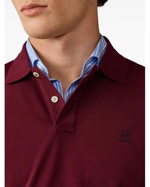 Hackett Red Heritage Long-Sleeve Polo Shirt for men