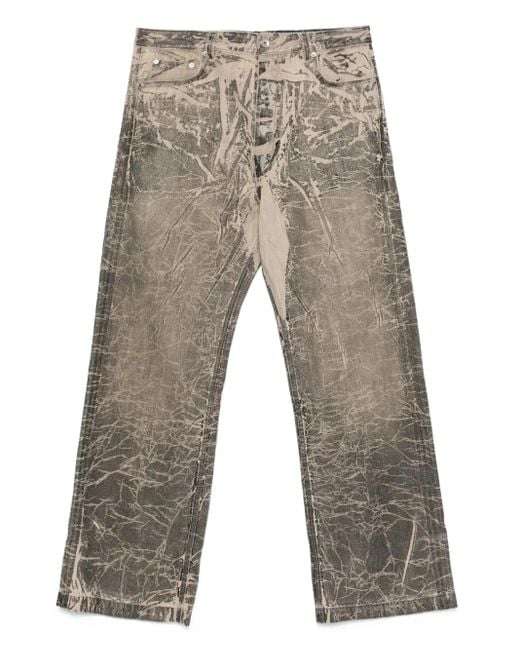 Rick Owens Gray Distressed Cotton Jeans for men