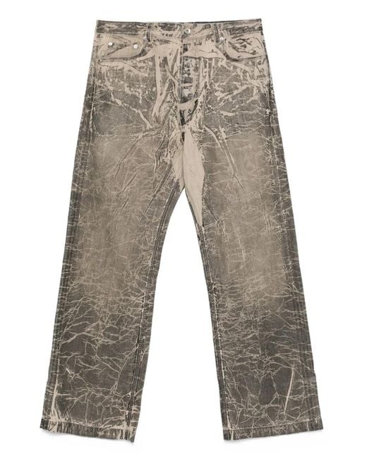 Rick Owens Gray Distressed Cotton Jeans for men