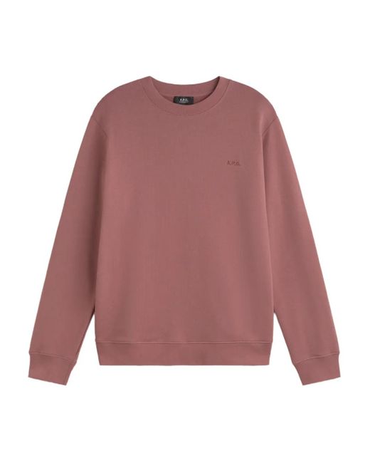 メンズ A.P.C. ロゴ スウェットシャツ Red