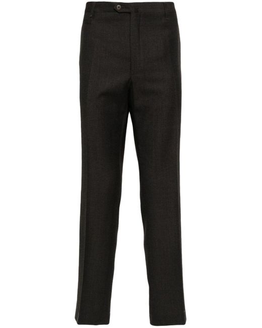 Corneliani Black Slim-fit Virgin Wool Trousers for men