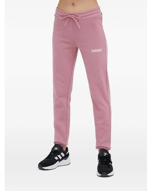 Napapijri Pink Logo-Print Drawstring Track Pants