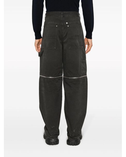 Givenchy Black Zip-detailed Straight-cut Trousers for men