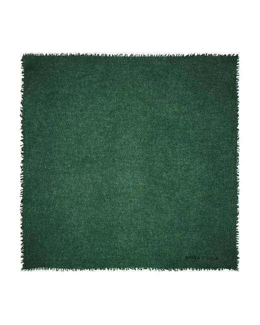 Bimba Y Lola Green Fringed Scarf