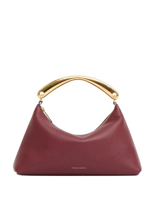 Mansur Gavriel Purple Rhea Metal-Handle Shoulder Bag