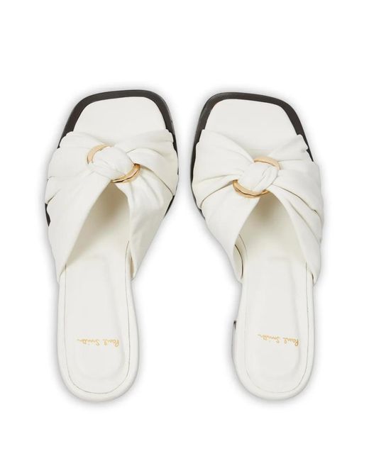 Paul Smith White Monivae Ruched Ring-Detail Sandals