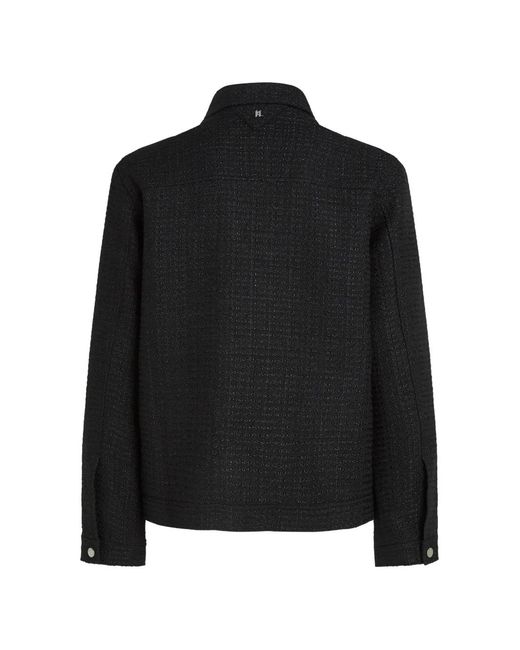 Karl Lagerfeld Black Bouclé Zip-Up Jacket for men