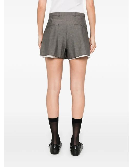 Nackiyé Gray Split Pleated Shorts