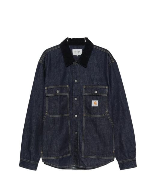 Carhartt Blue Oakland Corduroy-Collar Overshirt for men