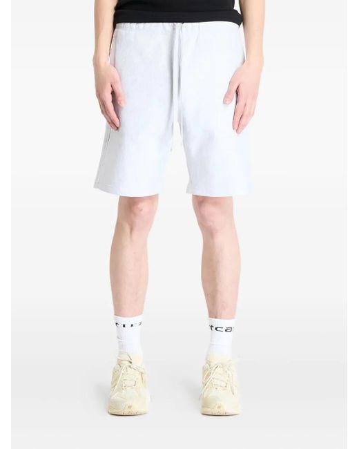 Carhartt White Script-Logo Sweat Shorts for men