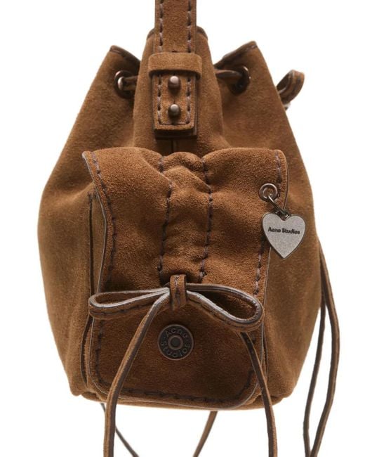 Bolso de hombro mini de ante Acne de color Brown