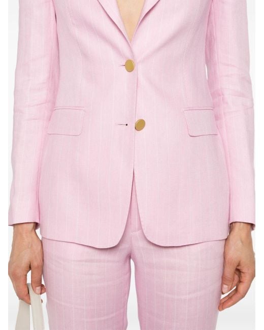 Tagliatore Pink Einreihiger Anzug mit Nadelstreifen