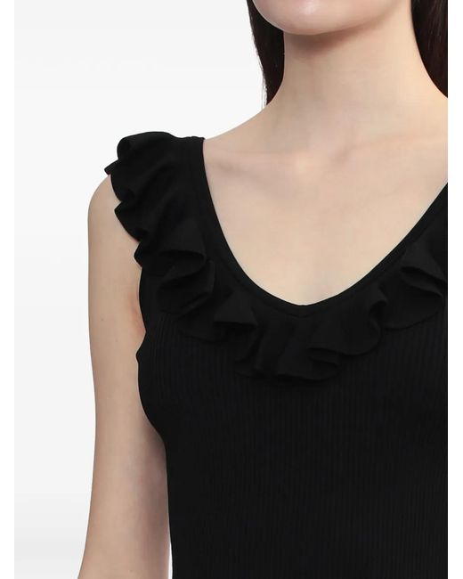 Zimmermann Black Fine-ribbed Top