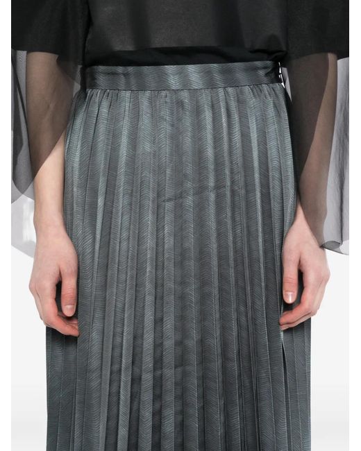 JNBY Gray Patterned Pleated Midi Skirt