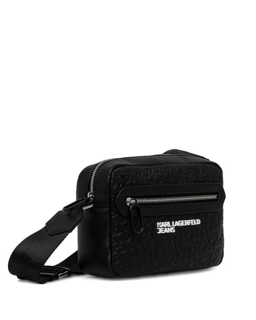 Karl Lagerfeld Black Embossed Belt Bag
