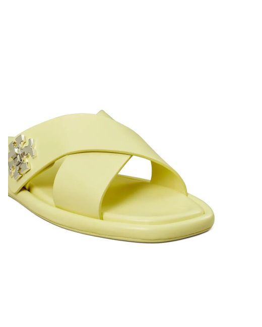 Tory Burch Yellow Leather Slides