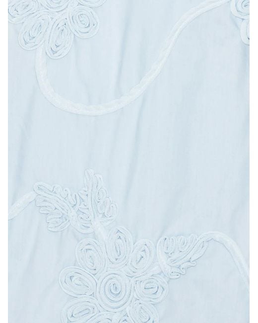 ROTATE BIRGER CHRISTENSEN Blue Floral-Appliqué Mini Dress