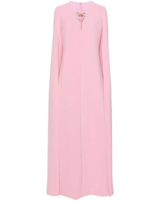 Elie Saab Pink Logo-appliqué Maxi Dress