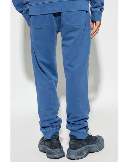 Woolrich Blue Embroidered-Logo Track Pants for men