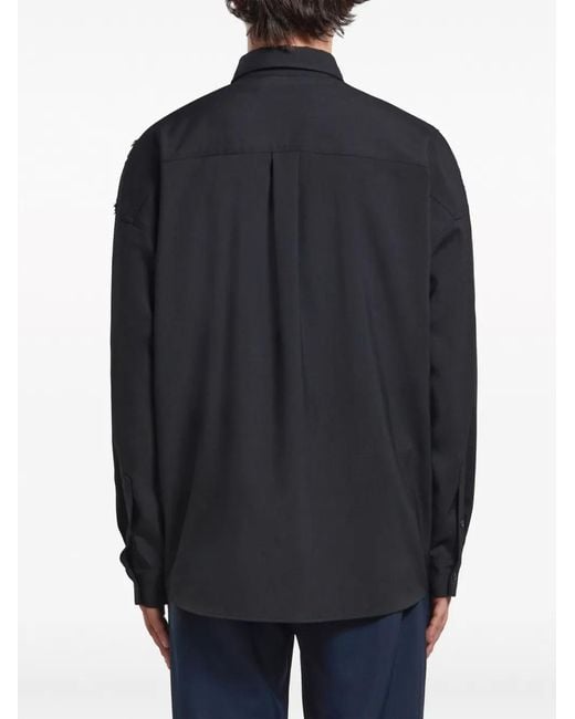 Marni Blue Shirt With Inserts for men