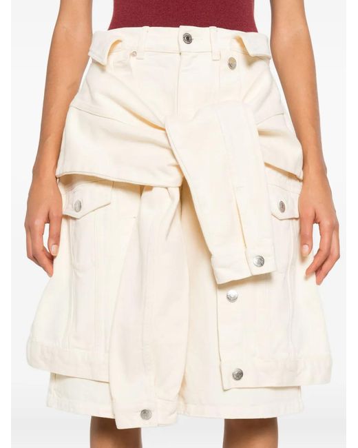 Viktor & Rolf White Short À Détails Drapés