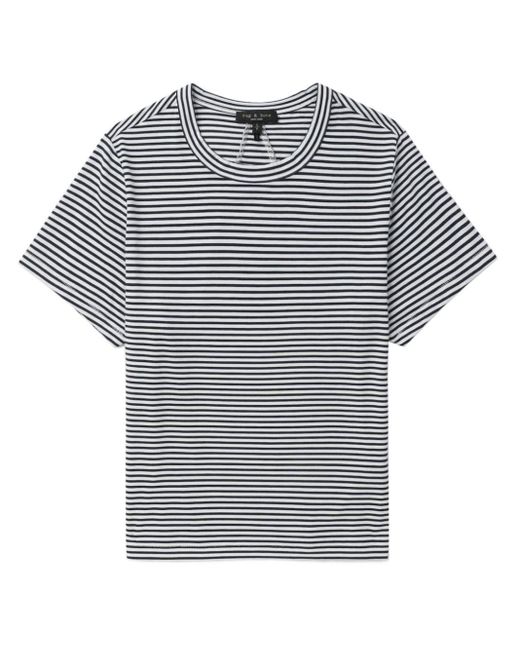 Rag & Bone Gray Luca Striped Cotton T-shirt
