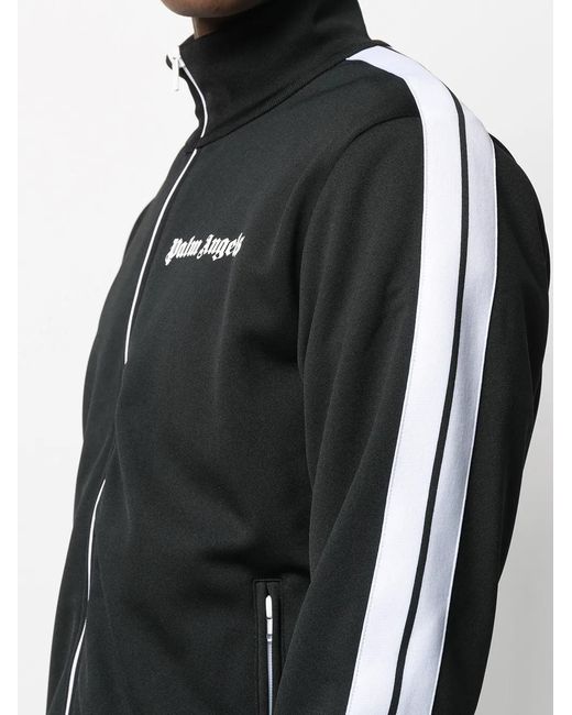 Palm Angels Black Logo-print Jersey Tracksuit Hoody for men