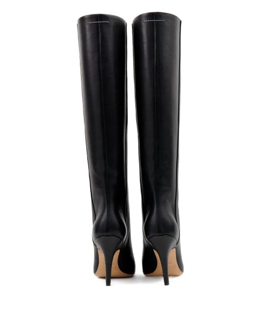 MM6 by Maison Martin Margiela Black Leather Knee-High Boots