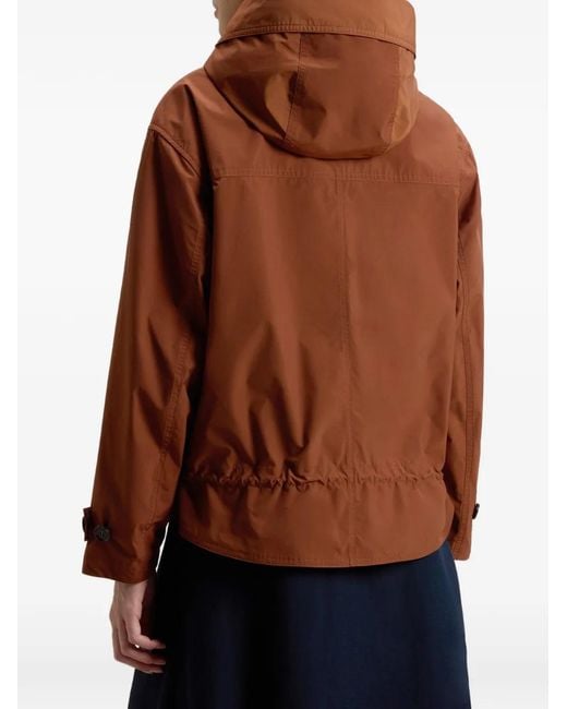 Woolrich Brown Hooded Buttoned Jacket