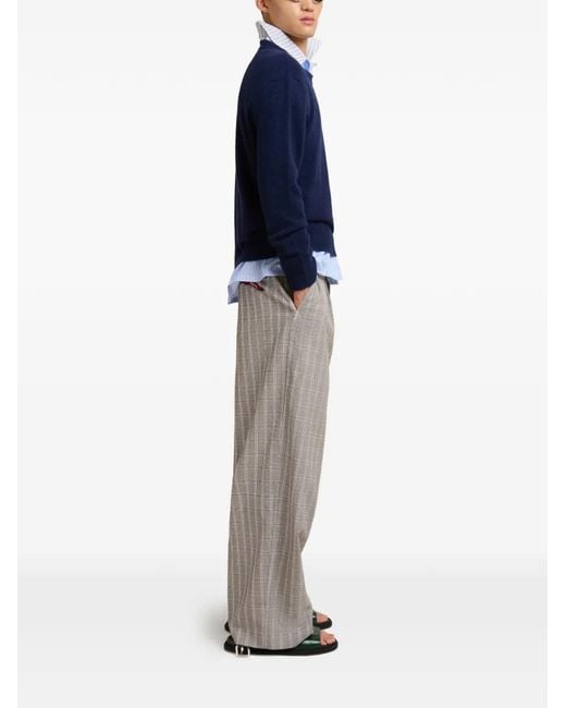 Marni Blue Striped-Pattern Shirt for men