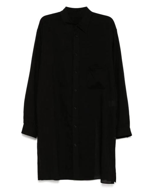 Yohji Yamamoto Overhemd Met Vlakken En Split in het Black voor heren