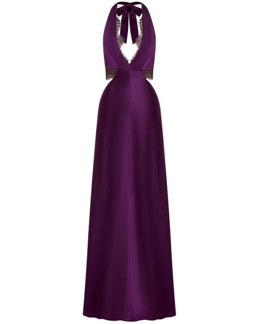 Nicholas Purple Kylie Cut-out Maxi Dress