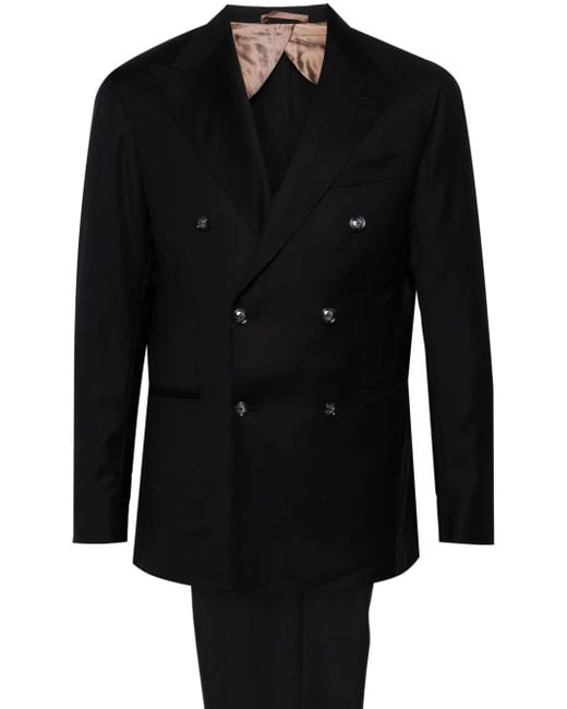 Barba Napoli Black Virgin-Wool Suit for men