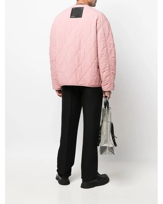 OAMC Pink Quilted Button-Up Jacket for men