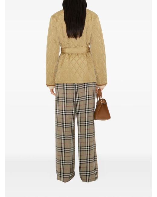 Burberry Natural Quilted Belted Jacket