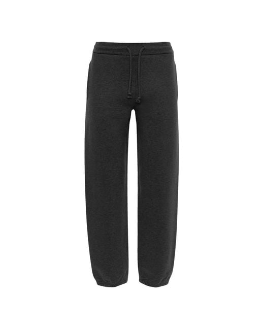 Victoria Beckham Black Logo-Embroidered Track Pants