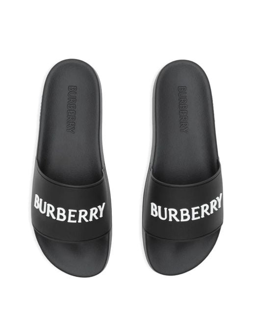 Burberry Black Logo Slides for men