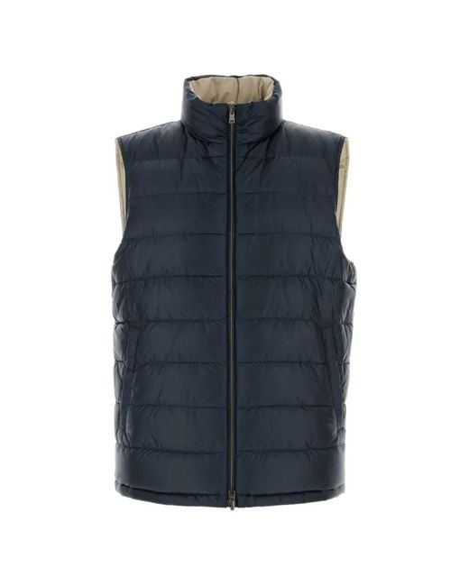 Herno Blue Padded Gilet for men