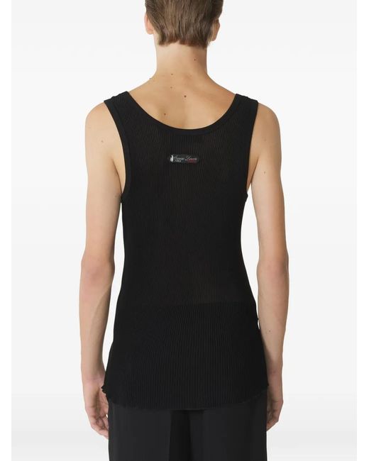 Lanvin Black Ribbed Tank Top for men