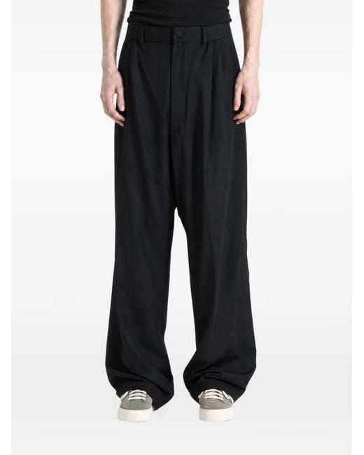 Kiko Kostadinov Black Pleated Panelled Trousers for men
