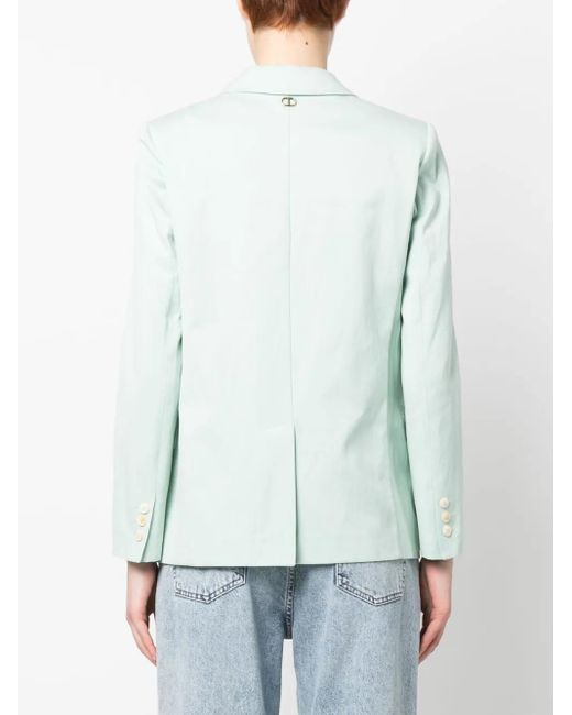 Twinset Green Plain Single-Breasted Blazer