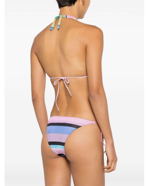 Clube Bossa Purple Pohl Striped Bikini Top